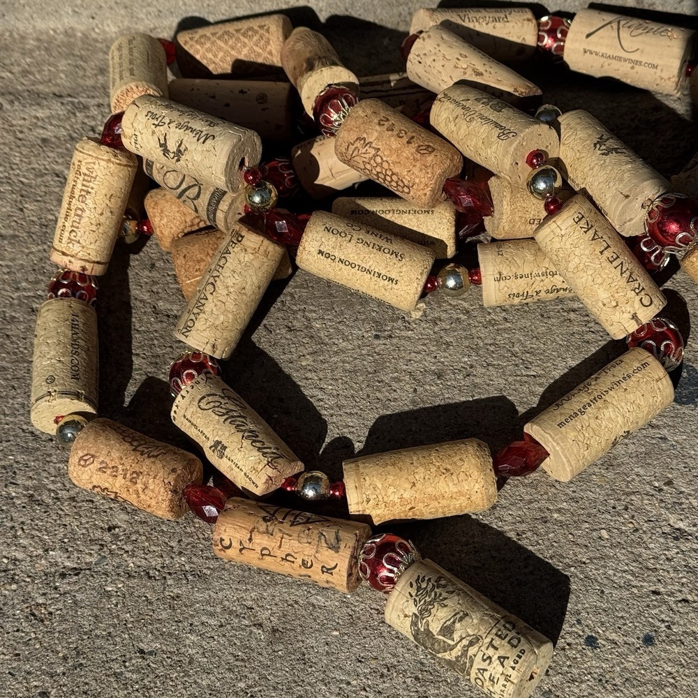 Set Of 3 Cork Garland Recycled‎ Christmas Decor 5ft & 7 ft